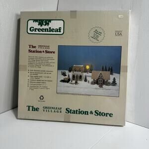 Greenleaf Village Station Store #8025 Vtg 1987 Sealed Model Kit Made in USA Wood